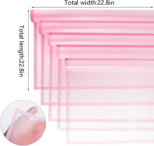 lyy-biuty 20 Sheets Flower Wrapping Paper Bouquet Floral Wrapping Paper Pink Border Flower Wrapping Paper Floral Paper for Bouquet Flower Gift Pac...
