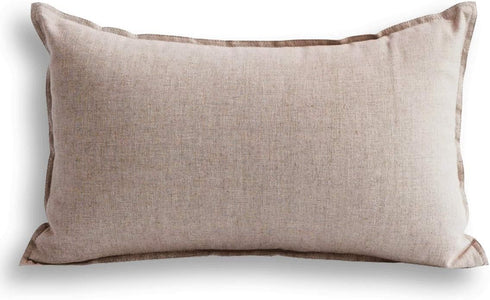 Jeanerlor Cotton Linen Soild Decorative Yellow 12"x20" Lumbar Throw Pillow Case Cushion Cover with Twin Needles Stitch on Edge for Coffee Shop/Bar...