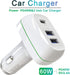 Car Charger, 60W Mini Size with Triple Port USB-C 45W & 2×USB-A12W, Compatible with iPhone 12/XR/Xs/Max/X/8/7/Plus, iPad Pro/Air 2/Mini, Galaxy, A...