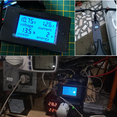Amp Volt Watt Kwh Meter Tester Panel Digital 4 in 1 Ammeter Voltmeter Multimeter 12V DC 6.5-100V 20A, Voltage Current Power Energy Usage Monitor L...