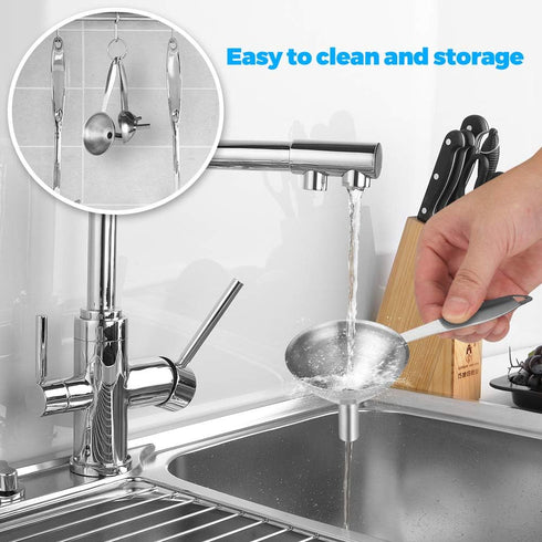 Stainless Steel Funnels, 3 in 1 Metal Kitchen Funnels for Filling Bottle with Handy Handle for Transferring Essential Oils, Liquid, Fluid, Dry Ing...