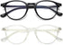 Dollger Blue Light Blocking Glasses Vintage Round Frame Eyeglasses for Women Men 2 Pack Transparent and Black...