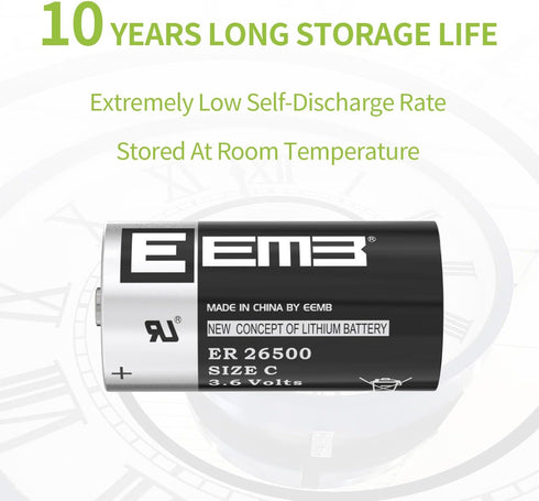 EEMB ER26500 C Size 3.6V Lithium Battery High Capacity Li-SOCL? Non-Rechargeable Battery LS26500 SB-C01 TL-2200 for Automobile tire Pressure Monit...