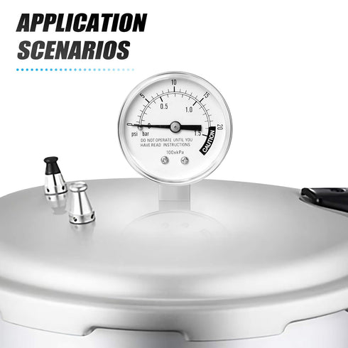 MEANLIN MEASURE Stainless steel pressure cooker gauge,0-20Psi 2" DIAL FACE 3/8" UNC steam pressure gauge?Pressure tank table (includes washer, was...