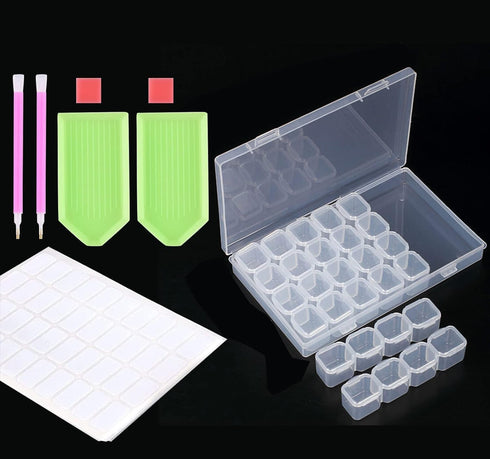 Diamond Painting Storage Containers,Plastic Organizer Boxes Diamond Art Accessories and Tools with Label Stickers for DIY Art Craft, Nail Diamonds...