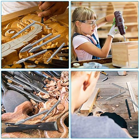 15 Pieces Wood Carving Bits for Rotary Tools Woodworking Engraving Drill Bit Set DIY Wood Carving Tools Accessories for Engraving Drilling Micro S...