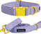 Maca Bates Dog Collar and Leash Set, Adjustable Solid Dog Collar and Leash for Small Medium Large Dog with Golden Metal Buckle...