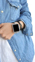 Genuine Black Leather Necklace 38mm of Series 3 2 1 / 40mm of Series 4 All Versions New Smartwatch Double Loop Two Way Cowhide Watch Strap Neckban...