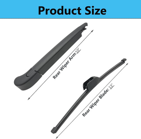 Rear Wiper Blade Arm Set Replacement for Hyundai Elantra 2012-2017, Hyundai Elantra GT 2013-2020 Back Glass Wipers, Factory OE Style Rear Windshie...