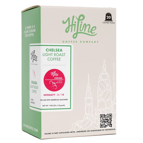 HiLine Espresso Coffee Pods, Light Roast Coffee, 20 Count (Pack of 1), Single Cup Espresso Capsules, Compatible with Nespresso Original Brewers...