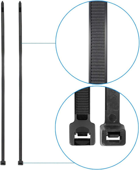 Superun Heavy Duty Zip Ties 8 Inch, 50 Lbs Tensile Strength Selflocking Wire Ties (Industrial Grade Cable Ties) Pack of 100 Black...