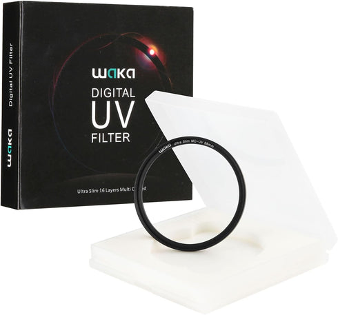waka 58mm MC UV Filter - Ultra Slim 16 Layers Multi Coated Ultraviolet Protection Lens Filter for Canon Nikon Sony DSLR Camera Lens...