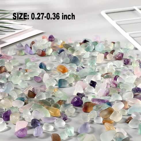 Fluorite Tumbled Stone Chips Natural Crushed Chip Bulk 7mm-9mm Crystal Pieaces for Aquarium Vase Plant Fish Tank Air Plants Decoration Jewelry DIY...