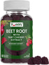 YumVs Beet Root Gummies with Tart Cherry Extract - Berry Flavor Beetroot Gummies - Beet Chews for Blood Circulation and Antioxidant Support - Red ...