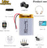 3.7V Lipo Battery 450mAh Rechargeable Lithium ion Polymer Battery 303040 Lithium Polymer ion Battery with JST Connector...