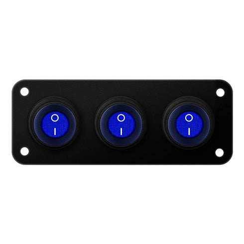 3 Gang 12V 20 Amp Toggle Rocker Switch Panel LED Breaker Waterproof Widely Fits for Auto Automotive Lights Car Marine Boat Yacht, Trailer, Caravan...