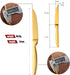 Steak Knife Set, 4-Piece Serrated Steak Cutlery Steak Knife, Gold Stainless Steel Steak Cutlery Knife for Home, Restaurant, Hotel, 22cm...