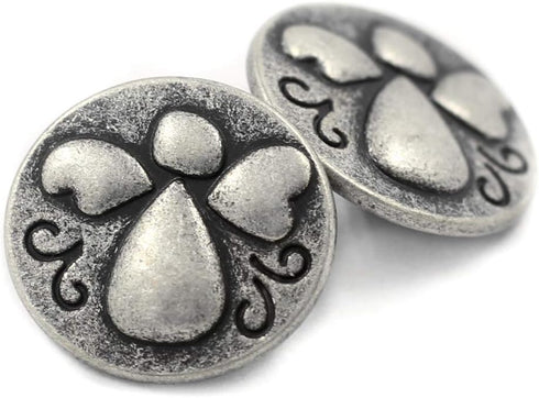 Bezelry 12 Pieces Baby Angel Oval Antique Silver Color Metal Shank Buttons. 18mm X 15mm...