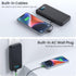 Portable Charger with Built-in Cables & AC Wall Plug,Ultra Slim 13800mAh USB-C Power Bank, 4 Output LCD Display External Battery Pack Phone Charge...