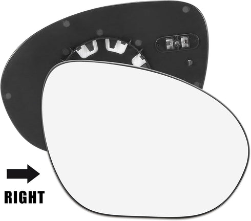 X AUTOHAUX Car Rearview Mirror Glass Replacement with Backing Plate Heated Right Passenger Side for Nissan Cube Juke...