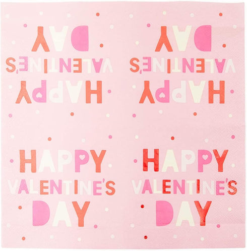 Sparkle and Bash 100-Pack Valentine’s Day Heart Napkins - 5 x 5-Inch Folded Pink Paper - 3-Ply Soft Absorbent - Decorative Party Supplies for Home...