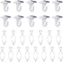 25 Pair Suspended Aluminum Drop Ceiling Hooks, Metal T-Bar Track Clip, White Heavy Duty Ceiling Hooks, Drop Ceiling Clips Hanger Kit for Home Clas...