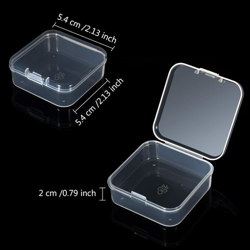 6 Pieces Mini Plastic Clear Beads Storage Containers Box for Collecting Small Items, Beads, Jewelry, Business Cards, Game Pieces, Crafts (2.13 x 2...