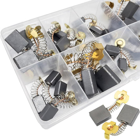 40pcs 10 Sizes Electric Motor Carbon Brushes for Replacement Repair Power Tools and Motors Part Such as Electric Hammer Drills, Circular Saws, Ang...