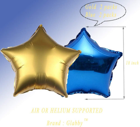 Birthday Decorations Royal blue Gold – Glabby Happy birthday Balloon Foil Banner for Boys Men Bday Party Decor Supplies (Navy Blue)...
