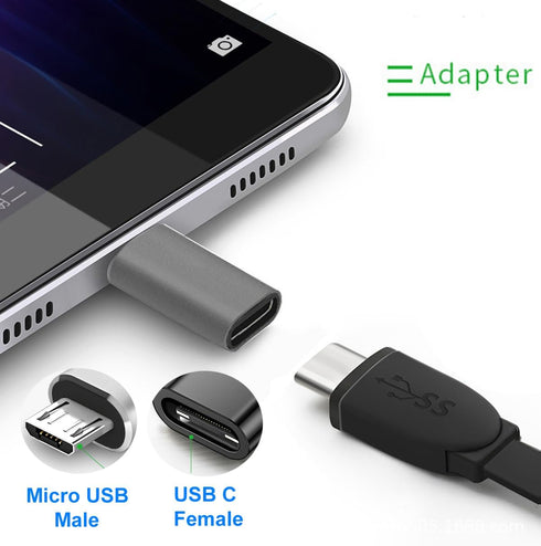USB C to Micro USB Adapter, USB Type C Female to Micro USB Male Adapter Compatible with Samsung Galaxy S7/S6/S5/S4/S3, Note 5/4/3, Android Phones,...