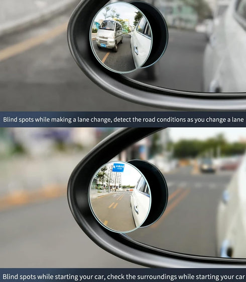 Blind Spot Car Mirror, 2" Round Wide Angle Adjustable Blind Spot Mirror, HD Glass Convex Rear View Mirror, Round Shape Blind Spot Mirror for Vehic...