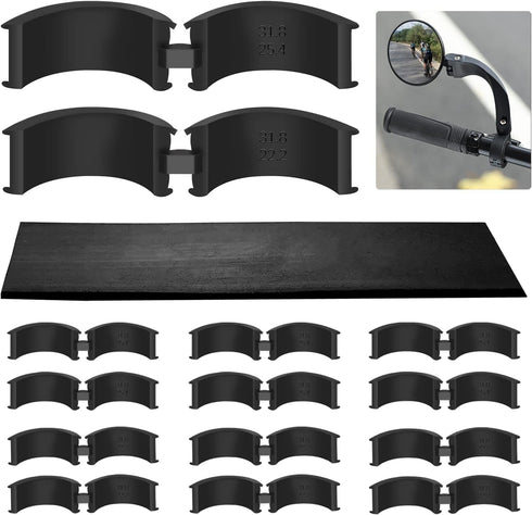 12 Pcs Bicycle Handlebar Rubber Gasket & 1 Rubber DIY Gasket, Anti-Vibration and Anti-Slip Handlebar Stem Shim Spacer Adapters to Fit 22.2/25.4 mm...