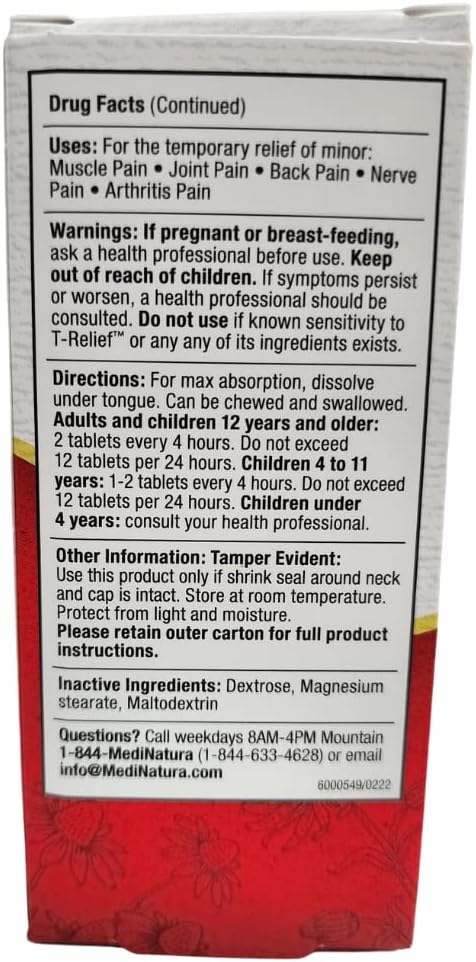 T-Relief Extra Strength Pain Relief Arnica +12 Natural Relieving Actives for Back Pain Joint Soreness Muscle Aches & Stiffness, Whole Body Fast-Ac...