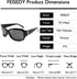 FEISEDY Polarized Oversized Sunglasses for Women Men, Classic Rectangle Wrap Around Large Frame UV400 Protection B2504...