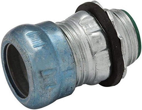 Raco Hubbell 2913RT Steel EMT Compression Connector, Rain Tight, Insulated, 3/4", Gray (Pack of 25)...