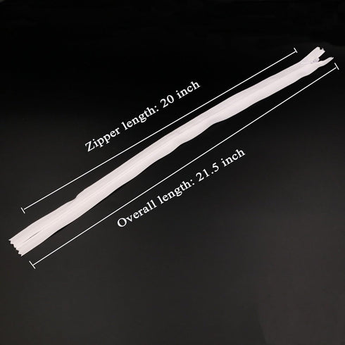 25pcs Nylon Invisible Zippers for Dresses, Skirts, Pillows, Sewing Craft (20 inch, White)...