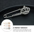 3Pcs Crown Safety Pin Women Crystal Brooch Pins Sweater Shawl Clips Rhinestone Brooches New Year Valentines Day for Women Men...