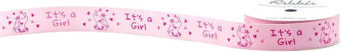 Ribbli Satin Elephant Baby Girl Craft Ribbon,7/8-Inch x 10-Yard,Light Pink,Use for Hair Bows,Wreath,Birthday,Baby Shower,Diaper Cake,Gift Wrapping...