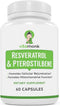 VitaMonk Resveratrol with Pterostilbene 600mg/60mg - No Artificial Fillers Healthy Aging and Longevity Supplement - 60 Capsules - Precise Formula ...
