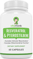 VitaMonk Resveratrol with Pterostilbene 600mg/60mg - No Artificial Fillers Healthy Aging and Longevity Supplement - 60 Capsules - Precise Formula ...