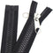 Meillia 106 Inch Black 10# Separating Plastic Zipper With Double Silver Pulls - Large Long Vislon for Sewing Sleeping Bags, Boat Canvas Cover, Ten...