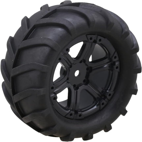 Lovermusic 4PCS 1/16 RC Crawler Truck Off Roader Rubber Tires and Rims, 3.35x1.65inch Rock Climbing Tires...