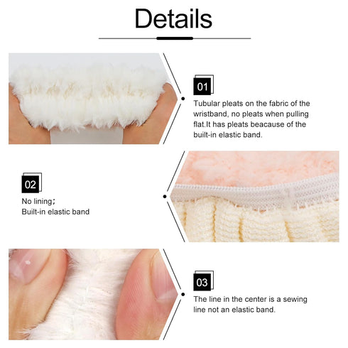 WHAVEL 3PCS Spa Headband and Wristband Set, Cute Cat Ears Headband for Washing Face Makeup Headband Face Wash Headband Wrist Bands(White 02)...