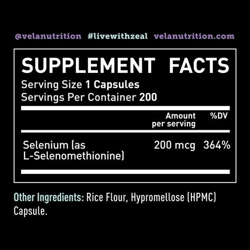 Selenium Capsule Supplement | 200mcg | Support Healthy Antioxidant, Immune, Reproductive,and Thyroid Health* | Non-GMO, 3rd Party Tested | 200 Cap...