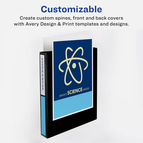 Avery Two-Tone Durable View 3 Ring Binder, 1 Inch Slant Rings, Violet/Soft Blue Binder (17131)...