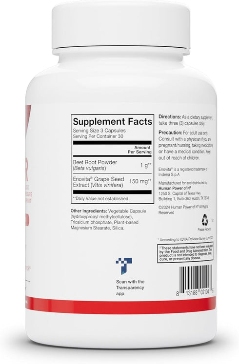 humanN SuperBeets Beet Root Capsules Quick Release 1000mg - Supports Nitric Oxide Production, Blood Pressure – Clinically Studied Antioxidants 90 ...