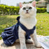 ANIAC Denim Dog Dresses for Small Dogs Puppy Girl Clothes with Leash Ring and Cute Bow Knot Summer Cat Apparel with D-Ring Blue Girl Dog Clothes (...