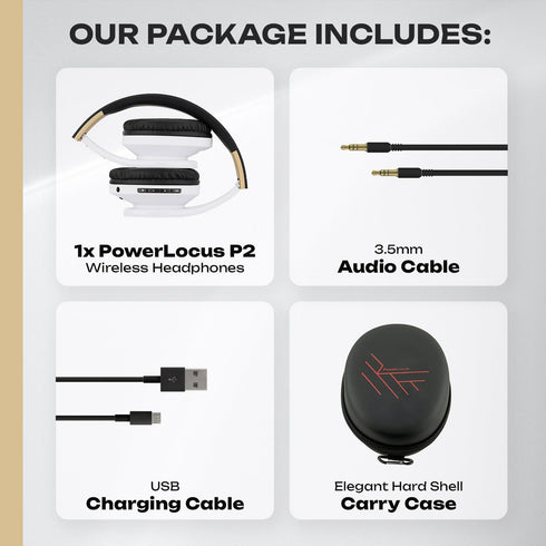 PowerLocus Bluetooth Over-Ear Headphones, Wireless Stereo Foldable Headphones Wireless and Wired Headsets with Built-in Mic, Micro SD/TF, FM for i...