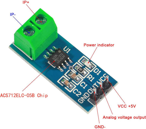 3PCS 5A Range Current Sensor ACS712 Module AC/DC for Arduino (5A)...