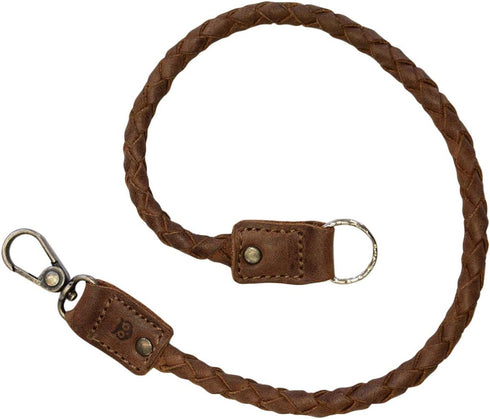Hide & Drink, Braided Biker Chain, Key Lanyard for Wallet, Rustic Keychain, Keyring with Strap and Hook, Travel Accessories, Full Grain Leather, H...